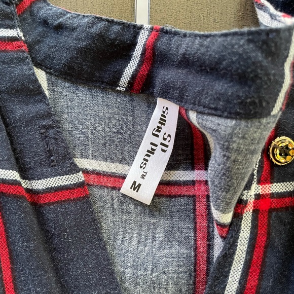 SILKY PLUS FLANNEL BUTTON UP SHIRT DRESS!! - Picture 10 of 11
